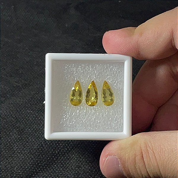 Berilo Facetado Gota Trio 6x12