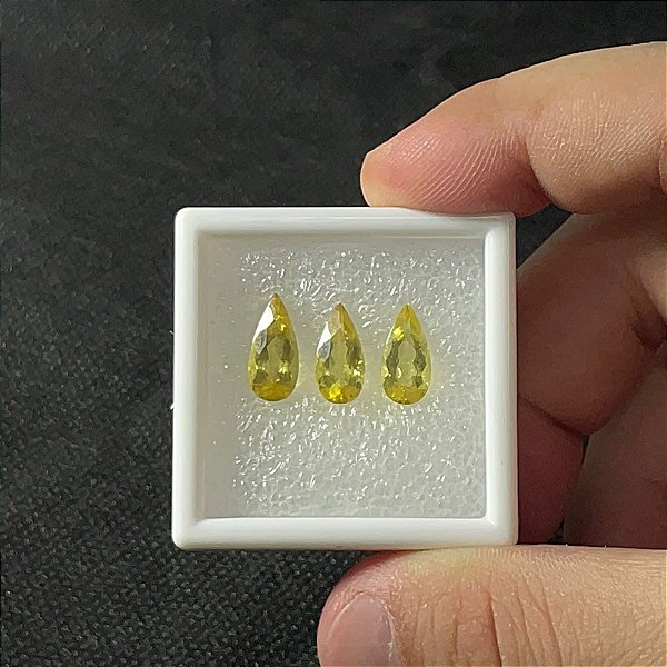 Berilo Facetado Gota Trio 6x13