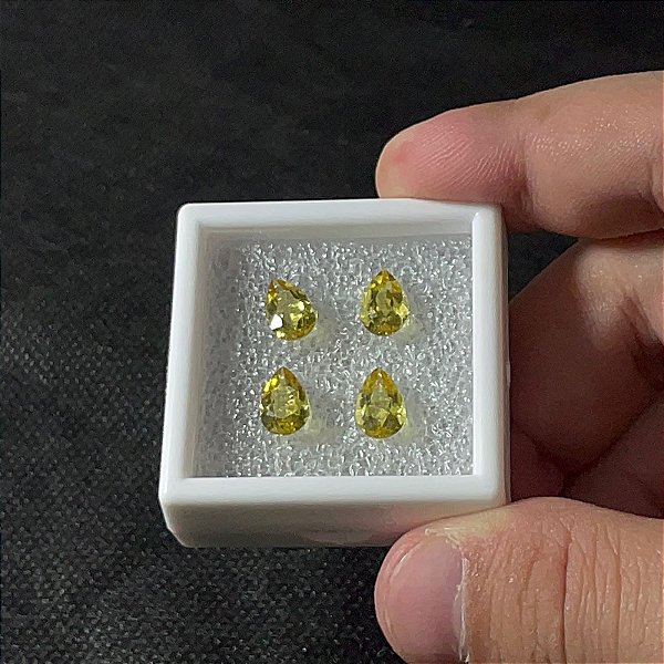 Berilo Facetado Gota Lote 4 Pedras 6x9mm