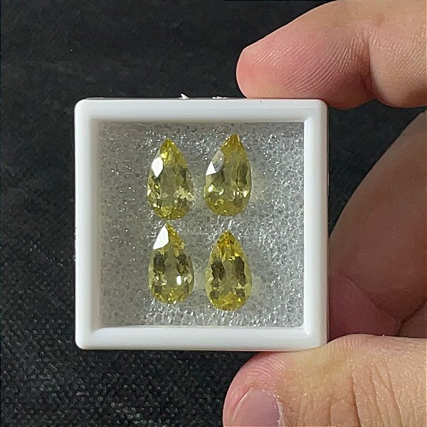 Berilo Facetado Gota Lote 4 Pedras 7,5x13,5mm