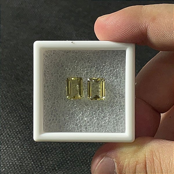 Berilo Facetado Retangular Par 7X9mm