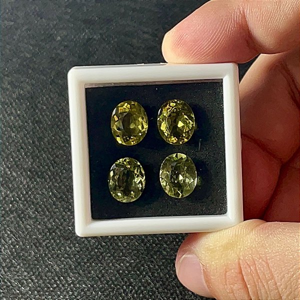 Berilo Facetado Oval Lote 4 Pedras 9x11mm
