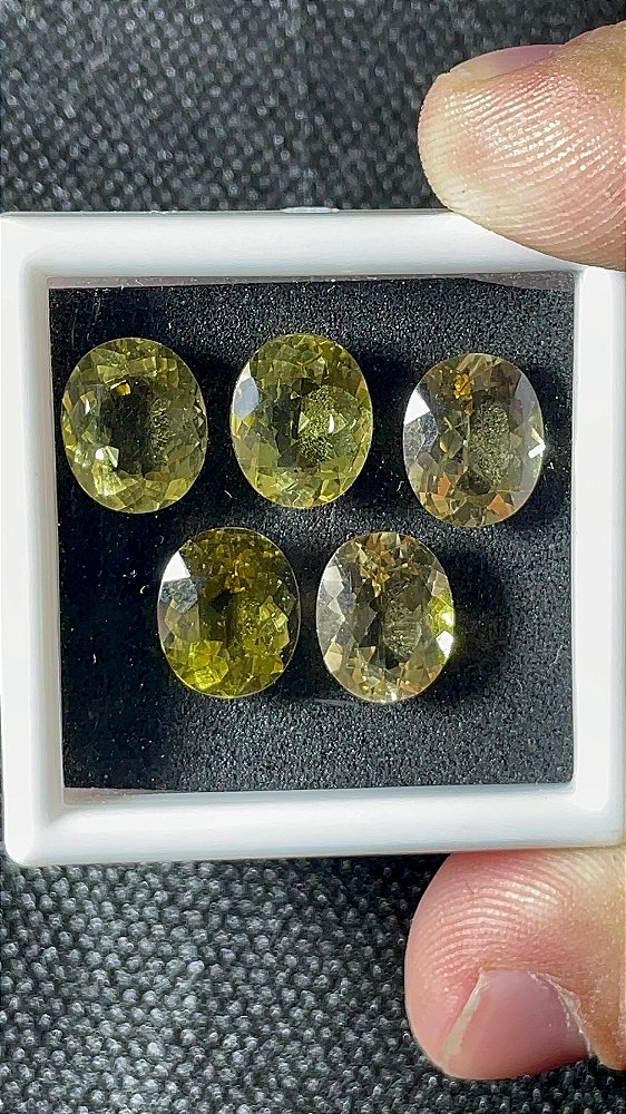 Berilo Facetado Oval Lote 5 Pedras 9x11mm