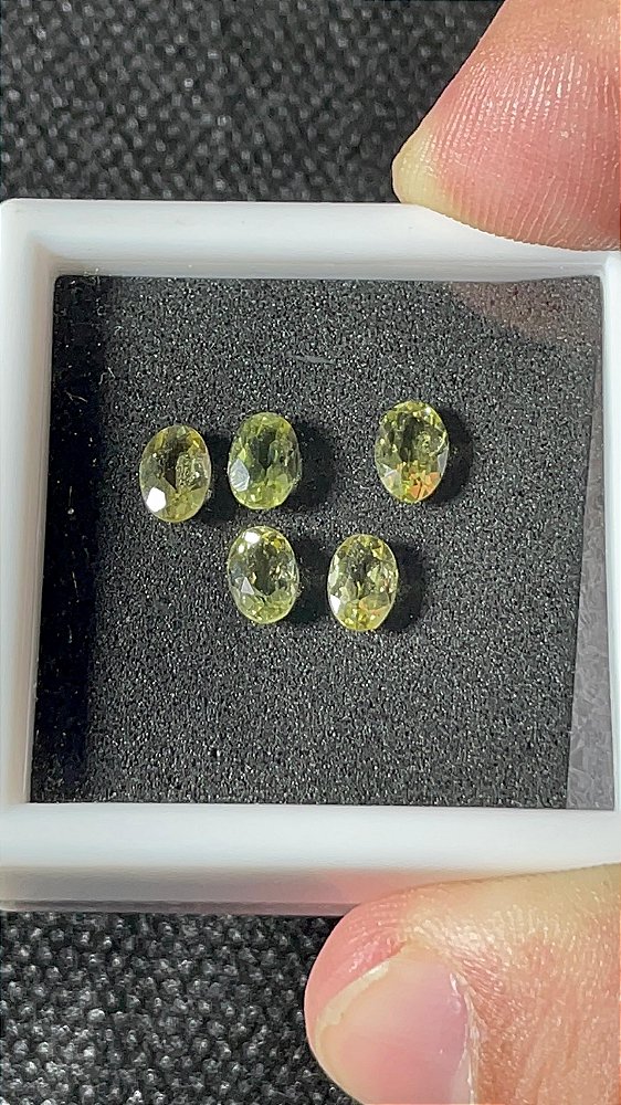 Berilo Facetado Oval Lote 5 Pedras 4x6mm