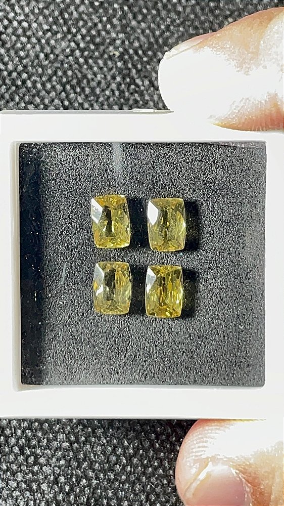 Berilo Antique Retangular Lote 4 Pedras 5x7mm