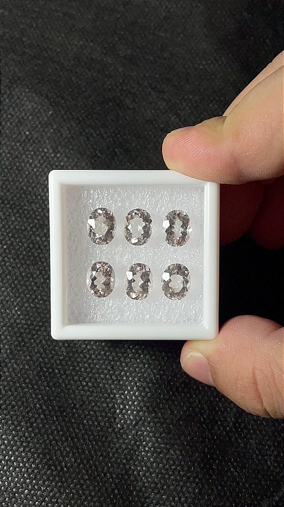 Morganita Facetada Oval Lote 6 Pedras 7x9