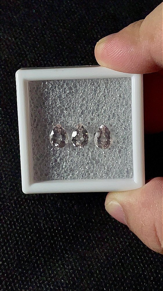 Morganita Facetada Gota Trio 6x8