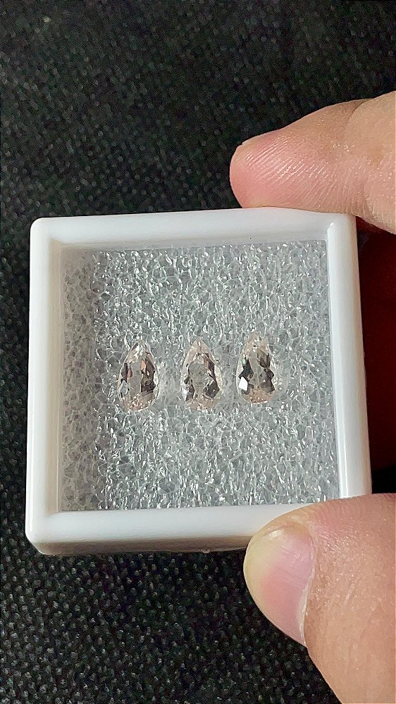 Morganita Facetada Gota Trio 5x9