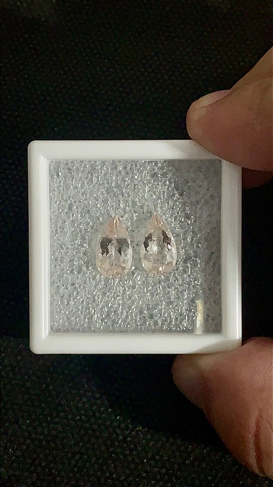 Morganita Facetada Gota Par 7x12