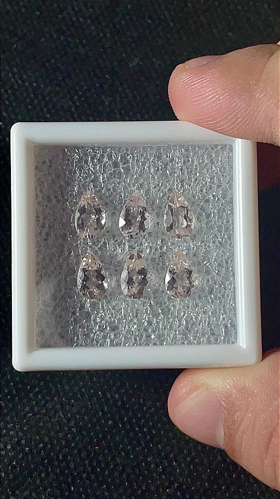 Morganita Facetada Gota Lote 6 Pedras 5x8