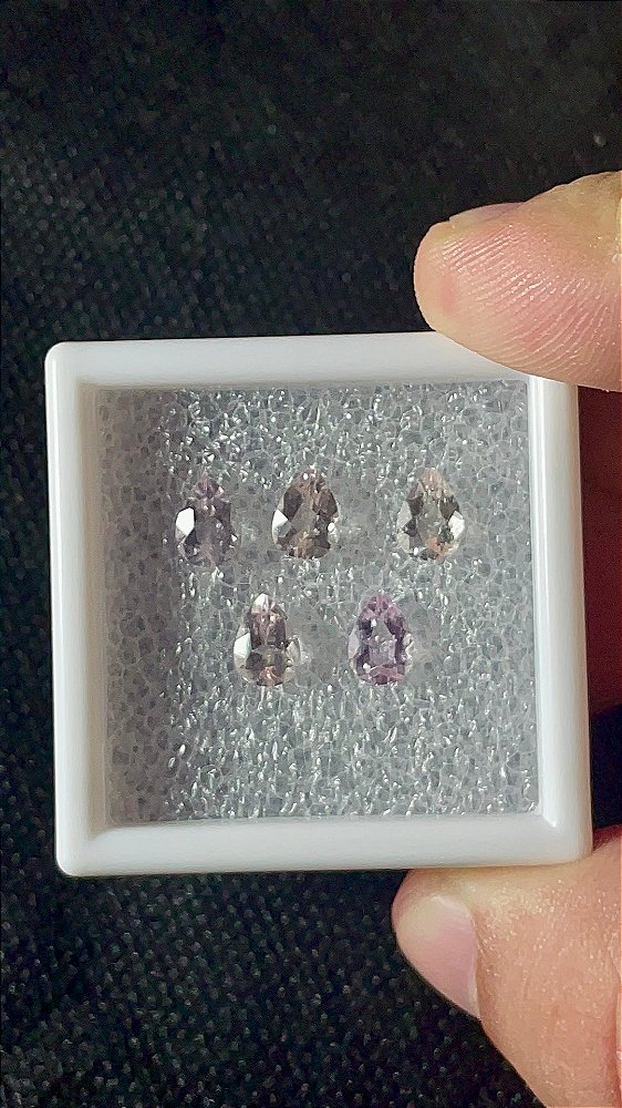 Morganita Facetada Gota Lote 5 Pedras 5x7