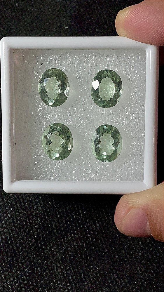 Prasiolita Facetada Oval Lote 4 Pedras 10x12