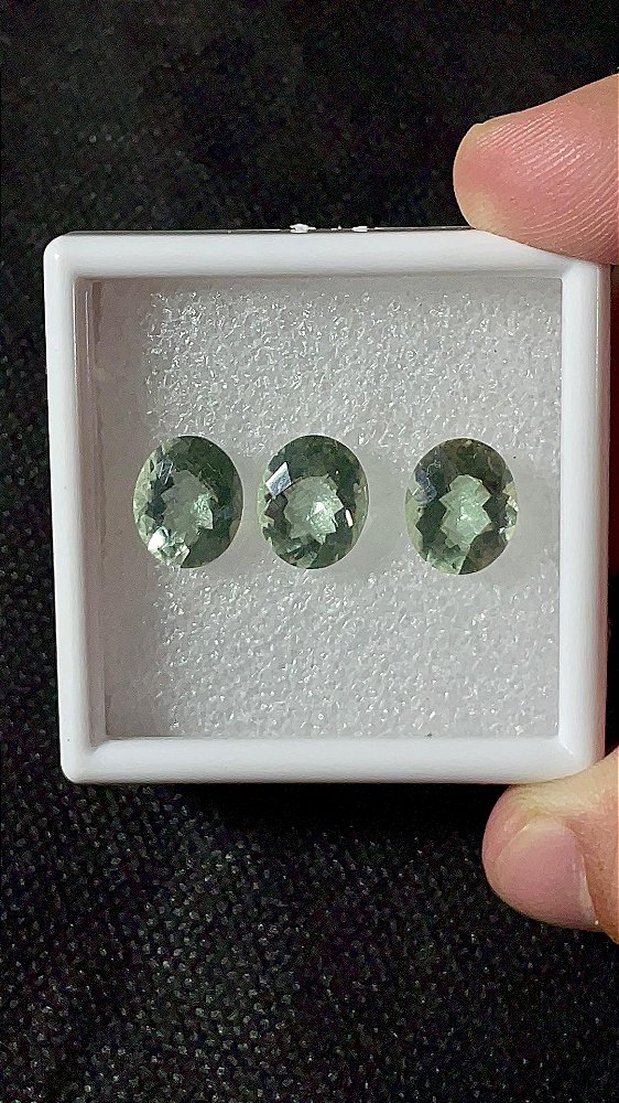 Prasiolita Facetada Oval Trio 10x12