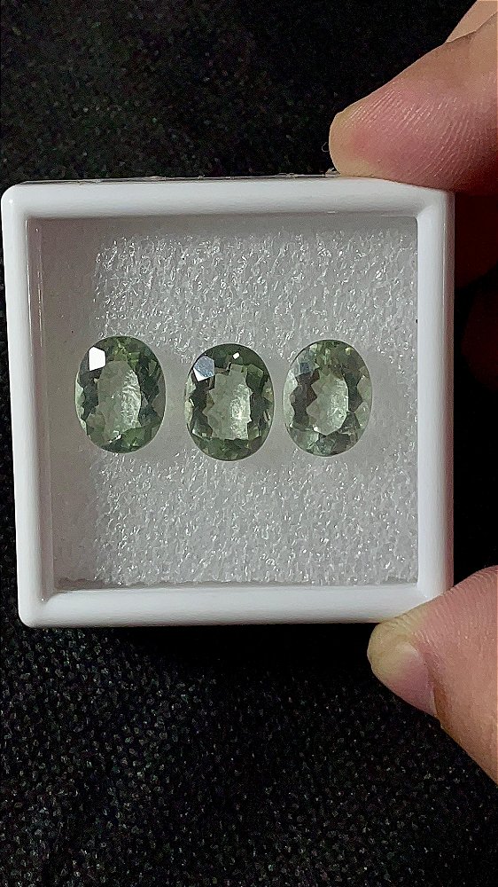 Prasiolita Facetada Oval Trio 10x13