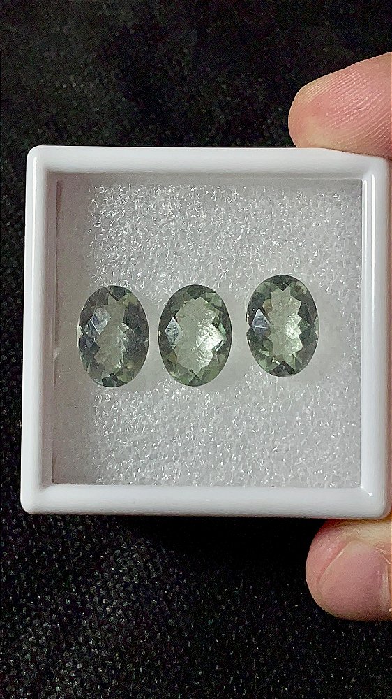Prasiolita Facetada Oval Trio 10x14
