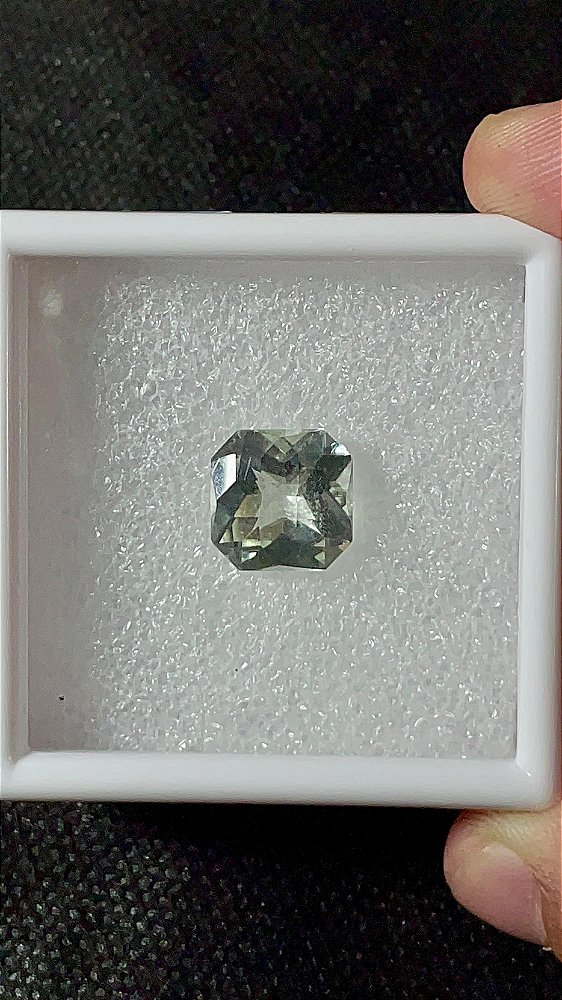 Prasiolita Facetada Quadrada 12mm