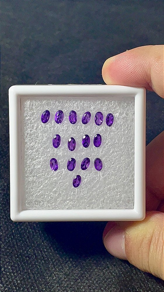 Ametista Facetada Oval Lote 15 Pedras 3x5