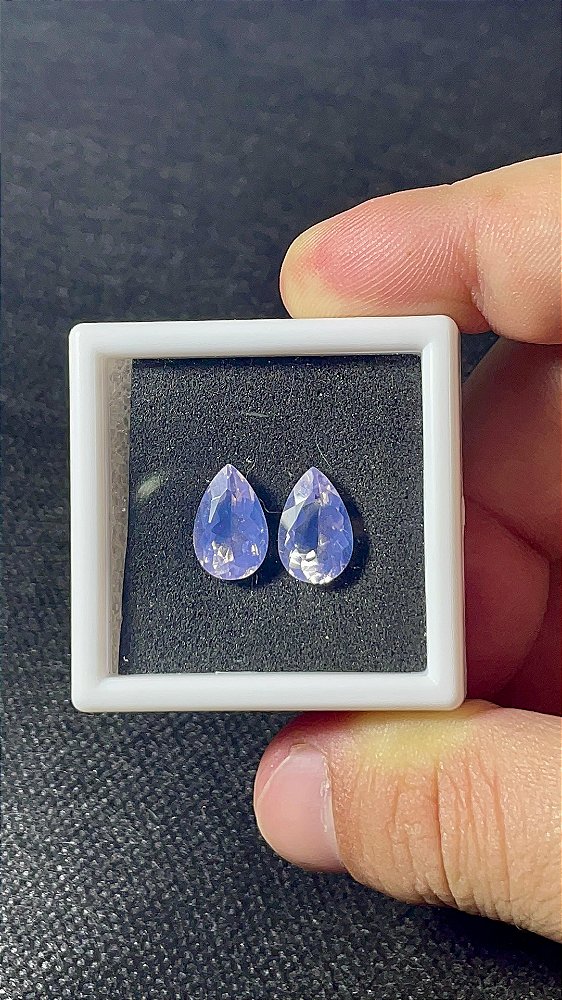Ametista Lavanda Facetada Gota Par 8x11