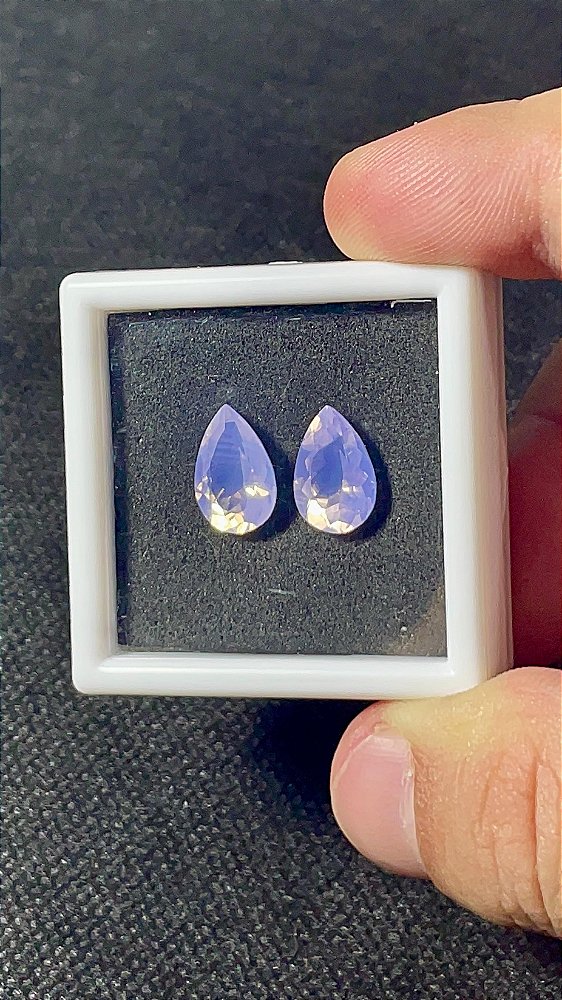 Ametista Lavanda Facetada Gota Par 8x12