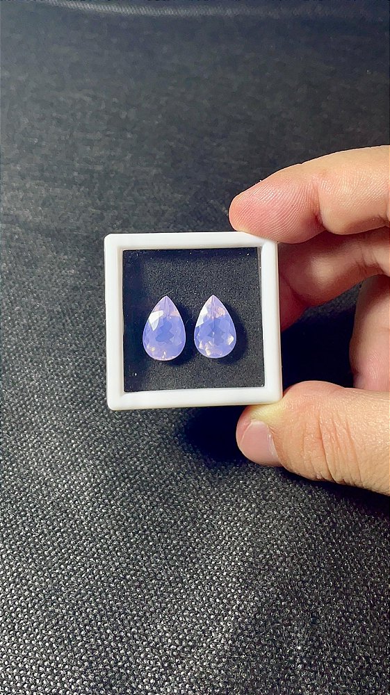 Ametista Lavanda Facetada Gota Par 10x15