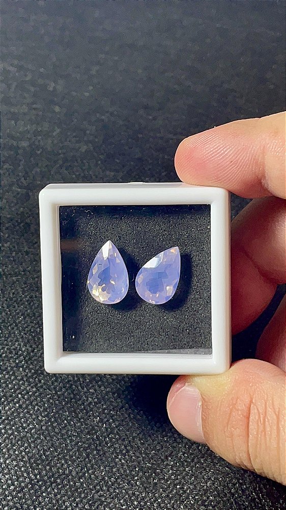Ametista Lavanda Facetada Gota Par 9x14