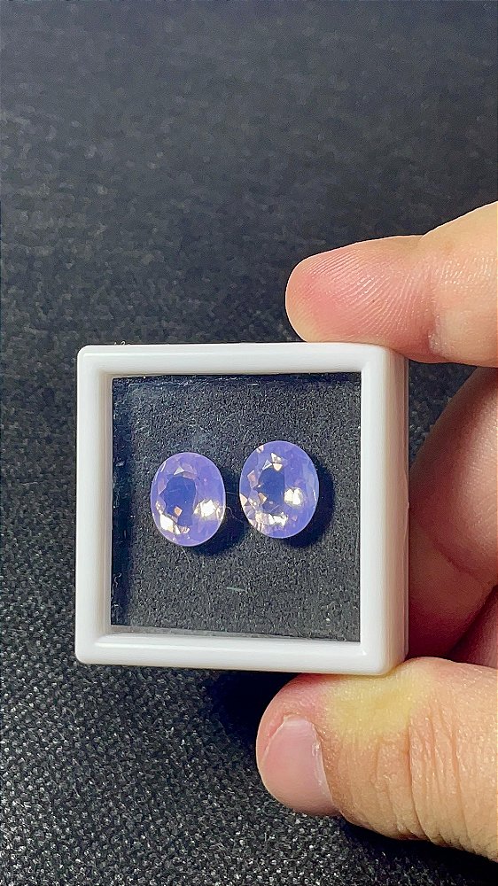 Ametista Lavanda Facetada Oval Par 10x12