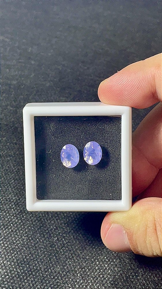 Ametista Lavanda Facetada Oval Par 7x9