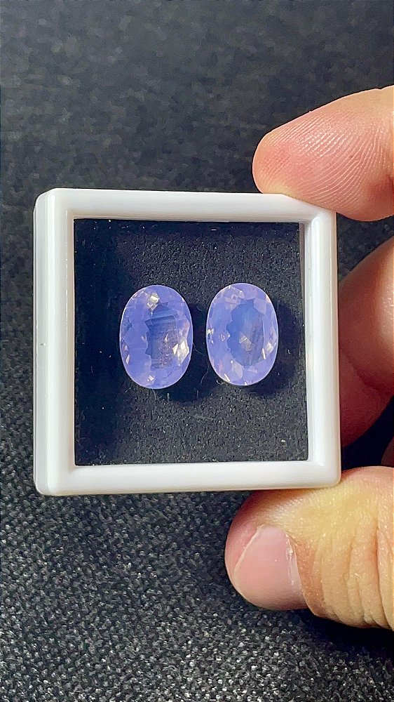 Ametista Lavanda Facetada Oval Par 10x14