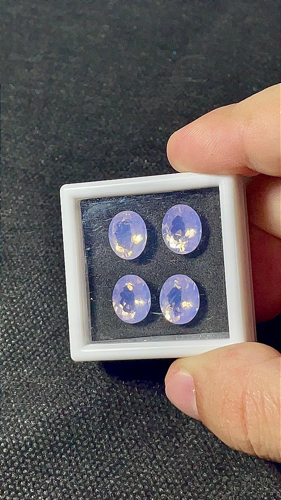 Ametista Lavanda Facetada Oval Lote 4 Pedras 9x11