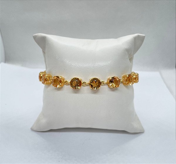 Pulseira Banhada a ouro 18k de Citrino