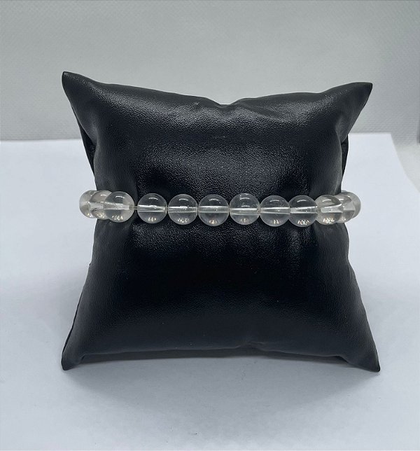 Pulseira De Bolinha Em Pedra Cristal