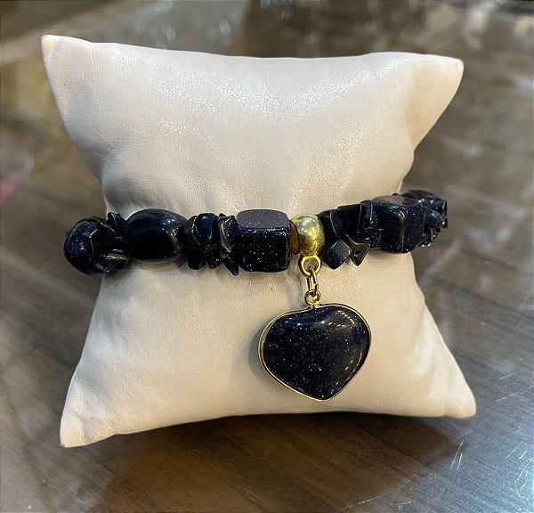 Pulseira De Cascalho Em Pedra Estrela