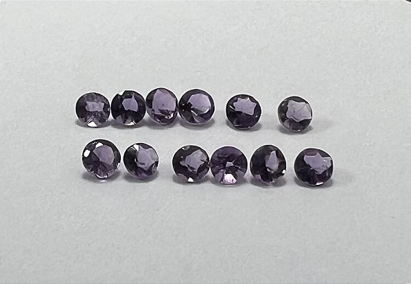 Ametista Facetada Redonda 4 mm Lote 12 pedras