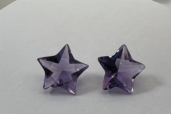Ametista Facetada Estrela Par 15mm
