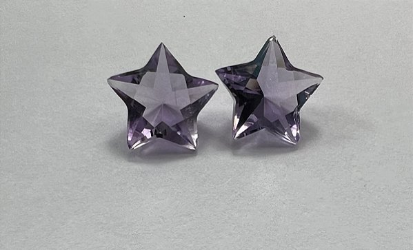 Ametista Facetada Estrela Par 14mm