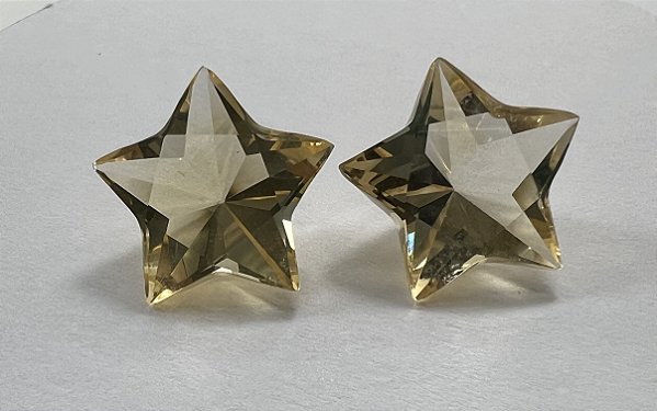 Citrino Facetado Estrela Par 17mm