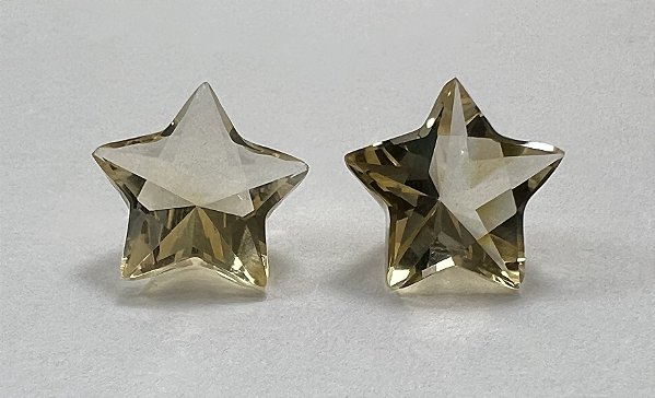 Citrino Facetado Estrela Par 15mm