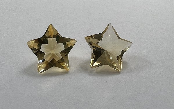 Citrino Facetado Estrela Par 14mm