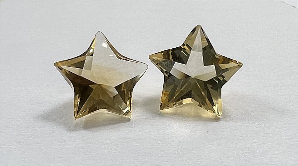 Citrino Facetado Estrela Par 16mm