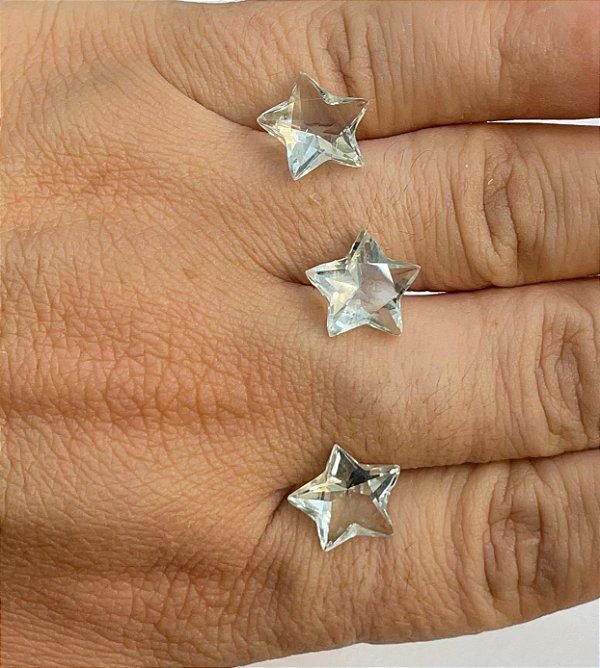 Prasiolita Facetada Estrela  12mm