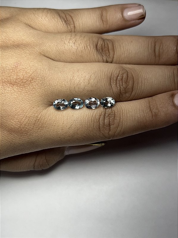 Água Marinha Facetada Oval Calibrada 5x7mm