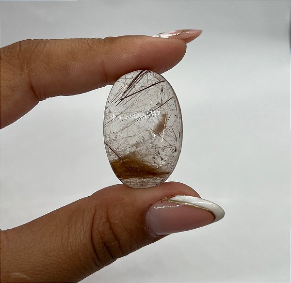 Quartzo Rutilo Dourado Cabochão Oval 21,5x32,4 mm