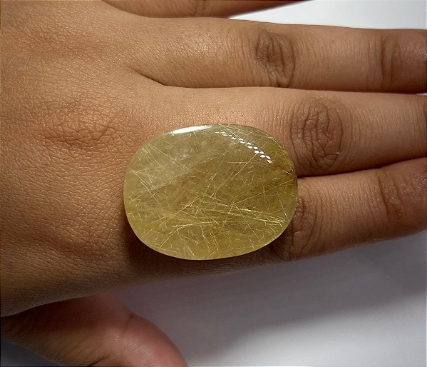 Quartzo Rutilo Dourado Cabochão Oval 25,5 x 33,3 mm