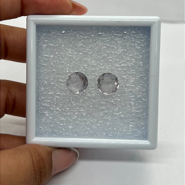 Ametista Facetada Rosé de France Redonda Par 10mm