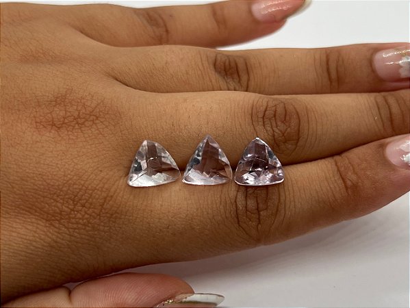 Ametista Facetada Briolet Trilhon Trio 11mm