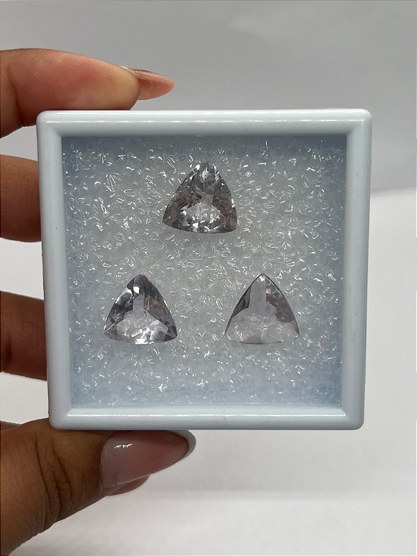 Ametista Rosé de France Briolet Trilhon Trio 14mm