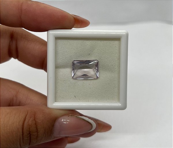 Ametista Facetada Rosé de France  Retangular 9,5 x 13,3 mm