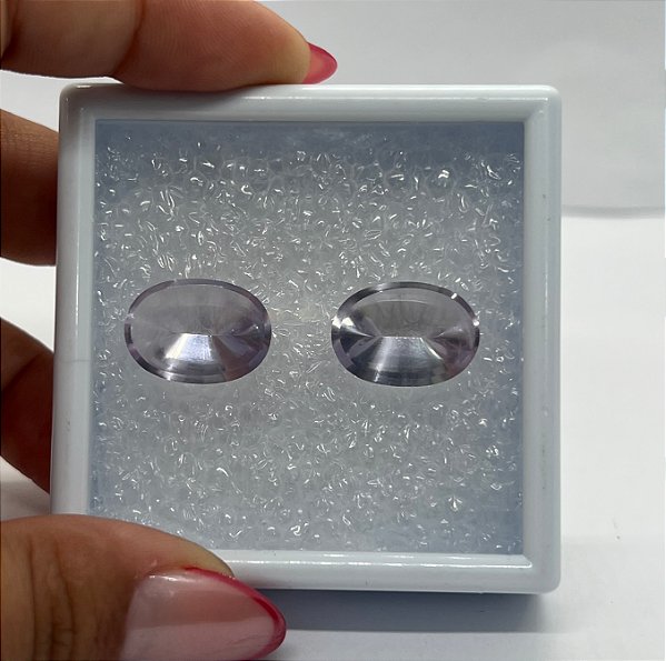 Ametista Facetada Rosé de France Par oval 12,5 x 17,5 mm