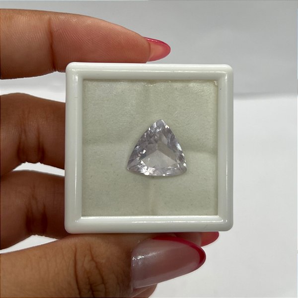 Ametista Facetada Rosé de France Trillion 13,6 mm