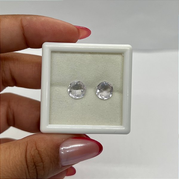 Ametista Facetada Rosé de France Redonda Par 8 mm